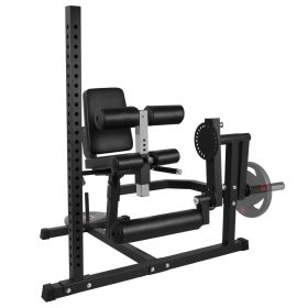 Leg Extension And Curl Machine, Adjustable Plate Lower Body Specific Leg Machine With Squat Rack, Tones Leg Muscles, Hamstring Curl Machine (Color: Black)