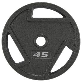 Cast Iron Flat Weight Plates For Strength Training And Weight Lifting, Olympic Or Standard, Multiple Sizes (Option: 45LB Single)