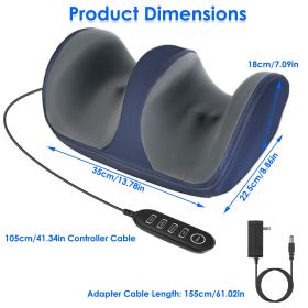 1Pc Shiatsu Foot Massager With Heat Foot Calf Thigh Arm Massager Machine With 3 Modes 3 Intensity Levels Gifts For Mom Dad Lover (Color: Blue)