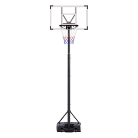 TotheCORE Basketball Stand 4.43-10.00ft Adjustable Portable Basketball Hoop & Goal PC Backplate, Large Base & Wheels (Color: White)