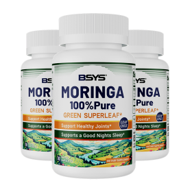 BSYS Moringa Capsules Antioxidant & Anti-Inflammatory Support Blood Sugar Health Aid Cholesterol Balance Formula Heart Wellness Support Immune Bo (Option: 3pcs)