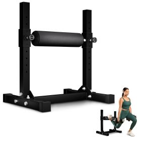 Bulgarian Split Squat Rack, Single Leg Squat Roller, Single Leg Squat Rack, Freestanding Machine Leg Curler For Lower Body Training (Color: Black)